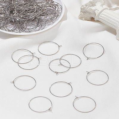 180Pcs 304 Surgical Stainless Steel Wine Glass Charms Rings STAS-LP0002-26-1