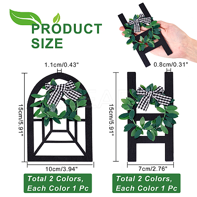 4Pcs 4 Style Wooden Farmhouse Wall Decor Window Frames AJEW-NB0002-88-1