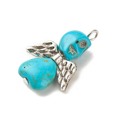Halloween Dyed Synthetic Turquoise Pendants PALLOY-JF01598-04-1