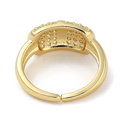 Rack Plating Brass Micro Pave Cubic Zirconia Cuff Finger Rings for Women RJEW-C114-15D-G-1