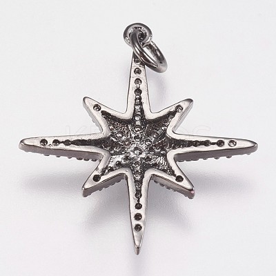 Brass Micro Pave Cubic Zirconia Pendants ZIRC-E145-52B-1