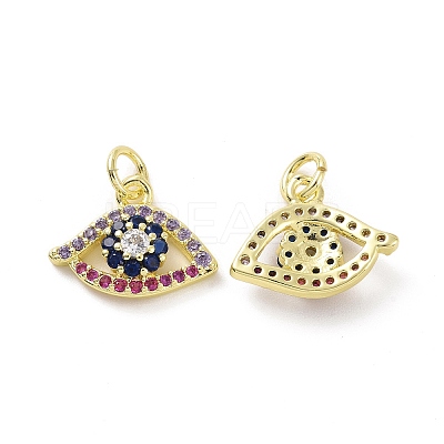 Brass Micro Pave Colorful Cubic Zirconia Charms KK-E068-VF083-1