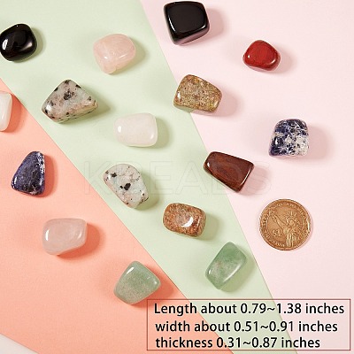 20Pcs 10 Colors Nuggets Natural Gemstone No Hole/Undrilled Beads G-SZ0001-77-1