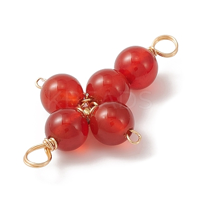 Natural Mixed Gemstone Connector Charms PALLOY-JF02150-1