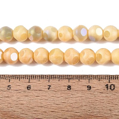 Ombre Effect Dyed Electroplate Opaque Glass Beads Strands EGLA-Q130-01A-22-1