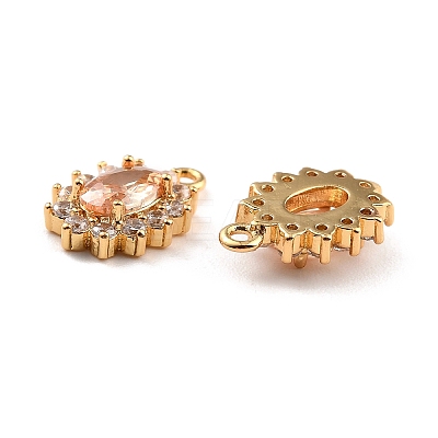 Real 18K Gold Plated Brass Micro Pave Cubic Zirconia Charms ZIRC-Z023-04F-NR-1