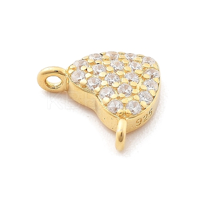 925 Sterling Silver Micro Pave Clear Cubic Zirconia Heart Charms LS-STER-A034-01G-1