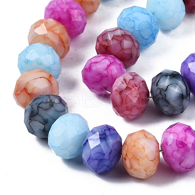 Opaque Baking Paint Glass Beads Strands EGLA-N006-009C-A18-1