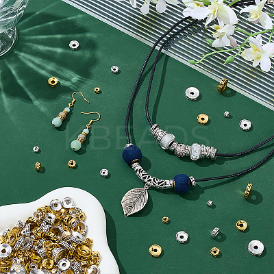200Pcs 10 Styles Tibetan Style Alloy Spacer Beads FIND-PH0025-38-1