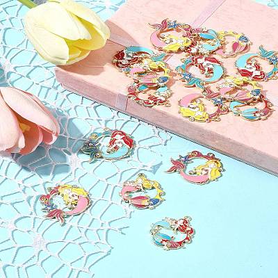 16Pcs 4 Styles Alloy Enamel Pendants ENAM-FS0002-24-1