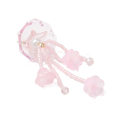 Glass Seed Beaded Jellyfish Big Pendants PALLOY-MZ01166-03-1