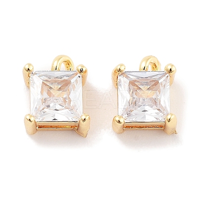 Brass with Clear Cubic Zirconia Charms KK-P271-28G-1