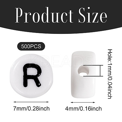 500Pcs Acrylic Beads SACR-TA0001-55R-1