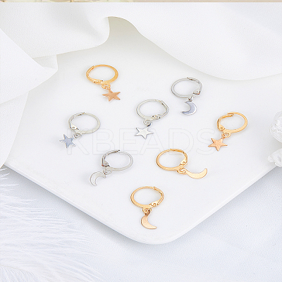 4 Pairs 4 Styles Alloy Leverback Earrings for Women EJEW-LP0007-117-1