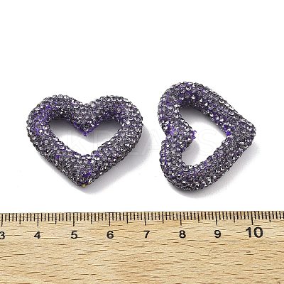 Heart Shape Polymer Clay Rhinestone Beads CLAY-NH0001-09A-06-1