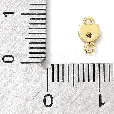 Brass Pave Cubic Zirconia Heart Connector Charms KK-G548-18G-01-1