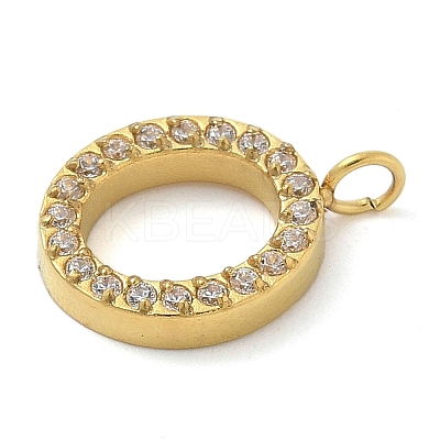 Ion Plating(IP) 304 Stainless Steel Micro Pave Cubic Zirconia Pendants STAS-Z107-03G-14-1