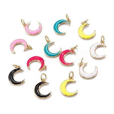 Real 18K Gold Plated Brass Enamel Pendants KK-A155-14G-1