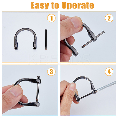 8Pcs 4 Colors Alloy D-Ring Anchor Shackle Clasps FIND-DC0005-59-1