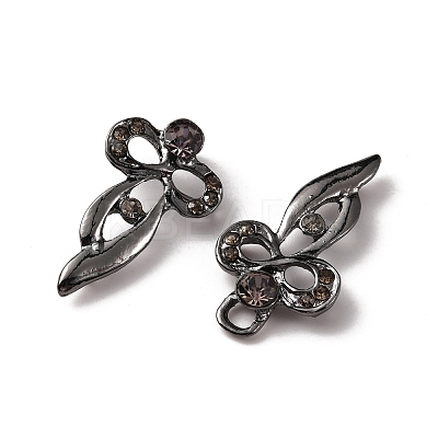 Zinc Alloy Smoked Topaz Rhinestone Snap Lock Clasps LS-FIND-WH0008-21B-1