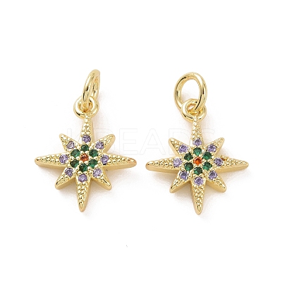 Brass Micro Pave Cubic Zirconia Charms KK-E068-VF167-1