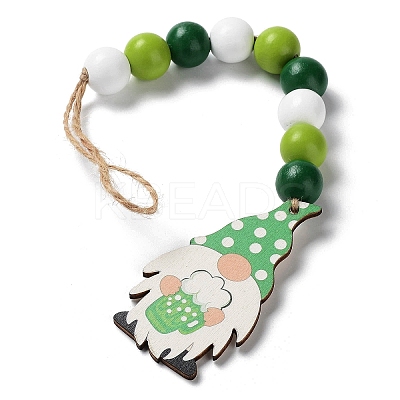 Saint Patrick's Day Wood Gnome Pendant Decoration LS-HJEW-G023-01C-1