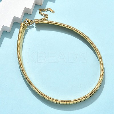 12MM 304 Stainless Steel Flat Snake Chain Necklaces for Women NJEW-U049-01G-1