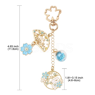 Alloy Enamel Pendant Keychains HJEW-FS00049-02-1