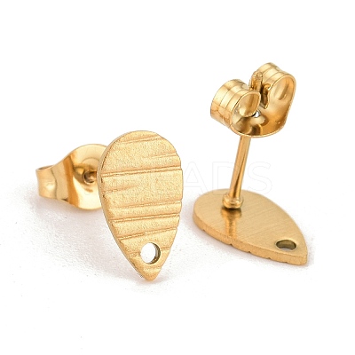 Ion Plating(IP) 304 Stainless Steel Stud Earring Findings STAS-O119-27G-1