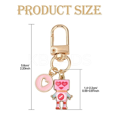 Robot Alloy Enamel Pendant Decoration HJEW-YW00068-1