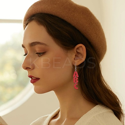 6 Sets 6 Colors Wood Dangle Earrings with Iron Pins EJEW-FI0003-27-1
