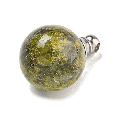 Natural Unakite Perfume Bottle Pendants G-K338-22P-11-1