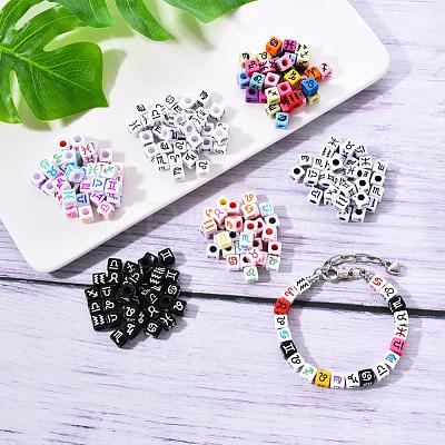240Pcs 6 Style Opaque Acrylic European Beads OPDL-YW0001-01-1