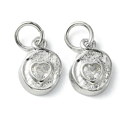 Rack Plating Brass Micro Pave Cubic Zirconia Pendants KK-K332-11P-1