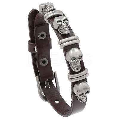 Alloy Skull Rivets Bracelet LS-BJEW-C037-03B-1