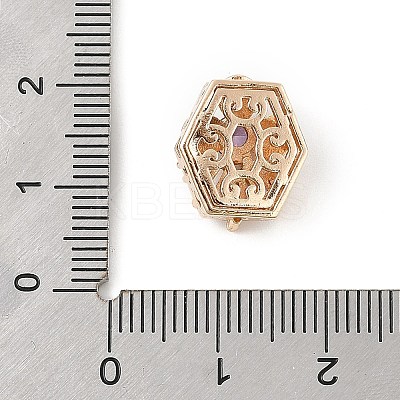 Brass Micro Pave Cubic Zirconia Beads KK-K297-28G-03-1