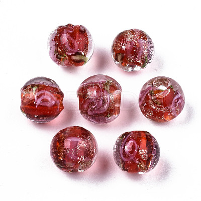 Handmade Gold Sand Lampwork Beads LAMP-S194-001F-1