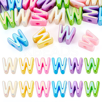 20Pcs UV Plating Opaque Acrylic European Beads OACR-TADJ0001-16W-1
