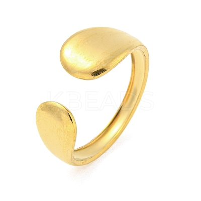 304 Stainless Steel Teardrop Open Cuff Ring for Women LS-RJEW-S406-01G-06-1