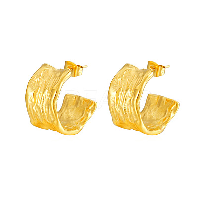 French Retro 304 Stainless Steel C-shaped Stud Earrings VD7473-1
