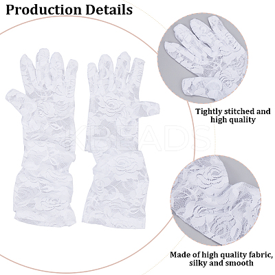 Polyester Long Lace Gloves AJEW-WH20011-94B-1