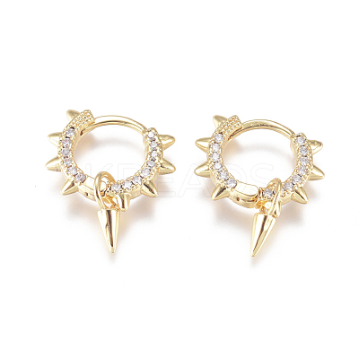 Punk Style Brass Huggie Hoop Earrings EJEW-L231-24G-1