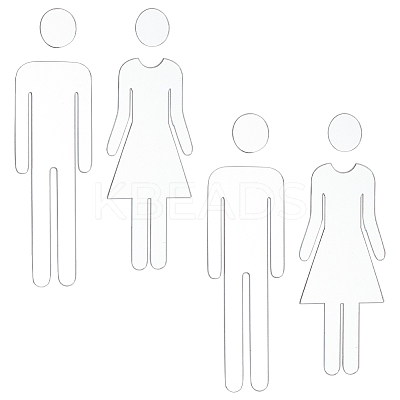 Acrylic TOILET Sign Stickers DIY-WH0569-66B-01-1