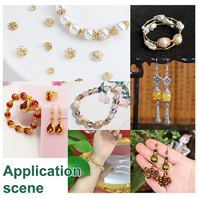 100Pcs 10 Styles Brass Bead Caps Sets KK-ME0001-92-1