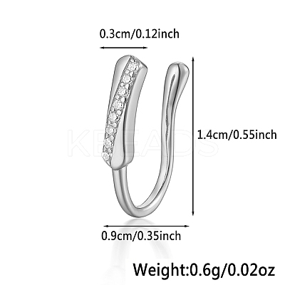925 Sterling Silver Pave Clear Cubic Zirconia Twist Nose Rings MA2524-18-1