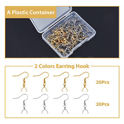 40Pcs 2 Colors 304 Stainless Steel Hooks STAS-DC0013-60-1