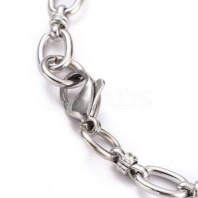 Tarnish Resistant 304 Stainless Steel Oval Link Chain Bracelets BJEW-Z011-16P-1
