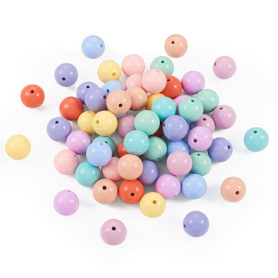 100Pcs 10 Colors Food Grade Eco-Friendly Silicone Focal Beads SIL-TA0001-28-1