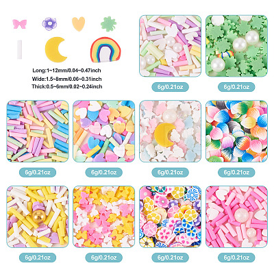 60G 10 Styles Handmade Polymer Clay Cabochons CLAY-TA0001-70-1