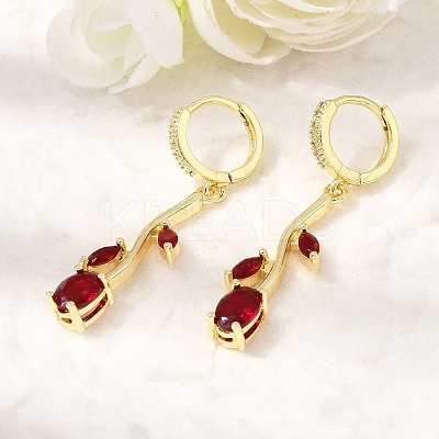 Brass Micro Pave Cubic Zirconia Hoop Earrings CU-CBA108A-14G-03-1